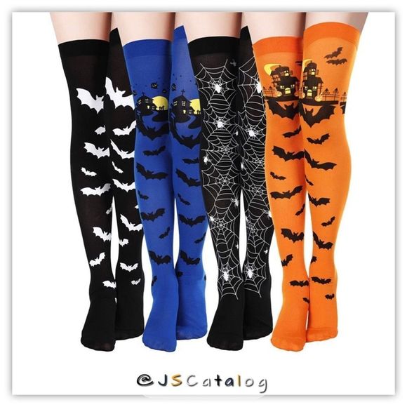 Spandex Striped Halloween Cosplay ThighHighs Stockings Socks OSFM - Picture 3 of 3